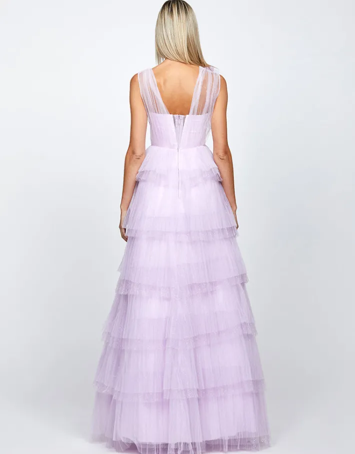 Formal / Prom Dresses | Gowns / Ballgowns<Bariano DOROTHY TIERED GLITTER BALL GOWN B72D19L LILAC