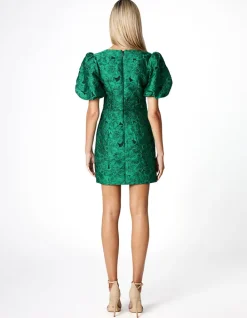 Mini Dresses | All Dresses<Bariano DOVE PUFF SLEEVE MINI BL66D20S GREEN
