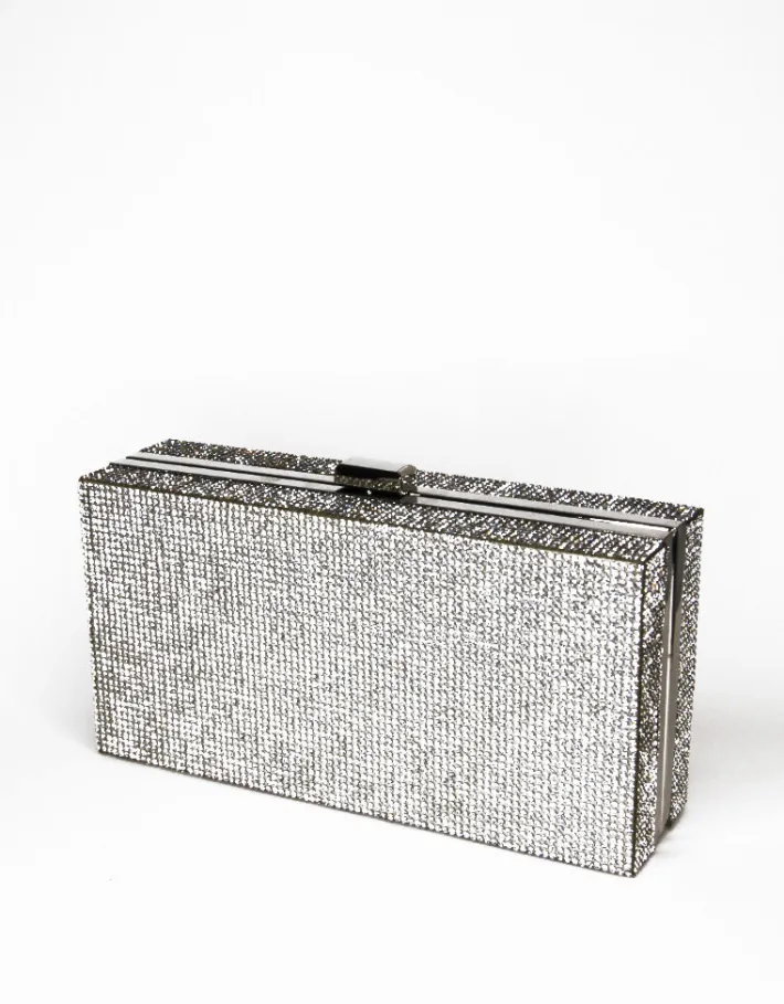 Clutches<Bariano DREW CYRSTAL CLUTCH 22075 SILVER