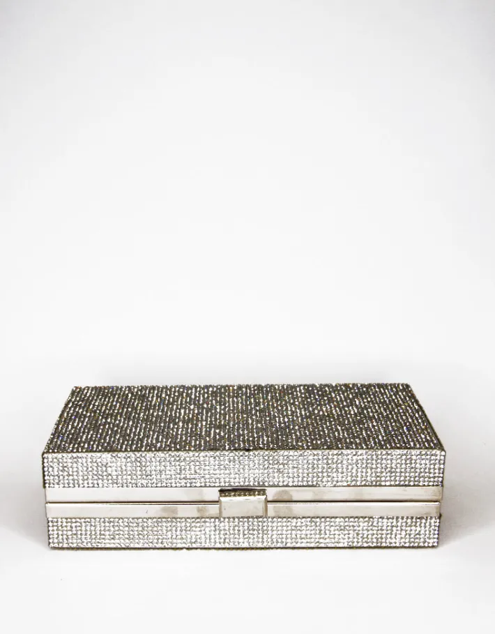 Clutches<Bariano DREW CYRSTAL CLUTCH 22075 SILVER