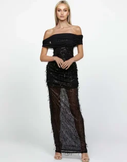 Maxi Dresses | All Dresses<Bariano EFFY OFF SHOULDER MAXI BL65D15L BLACK