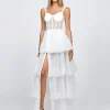 Formal / Prom Dresses | Gowns / Ballgowns<Bariano ELVYRA CRYSTAL ORGANZA TIERED GOWN B68D24L WHITE