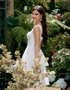 Formal / Prom Dresses | Gowns / Ballgowns<Bariano ELVYRA CRYSTAL ORGANZA TIERED GOWN B68D24L WHITE