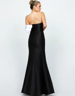 Formal / Prom Dresses | Maxi Dresses<Bariano EMELY ONE SHOULDER RUFFLE GOWN B74D35L BLACK/WHITE