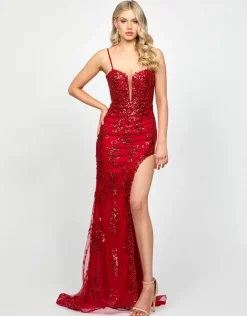 Formal / Prom Dresses | Maxi Dresses<Bariano ESTONIA CUT OUT GOWN B73D85L RED