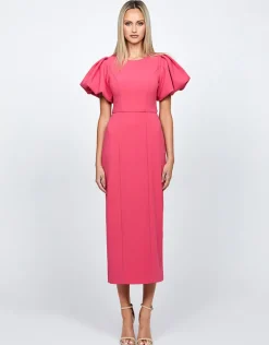 Maxi Dresses | All Dresses<Bariano EVELYN PUFF SLEEVE MIDI B71D10S