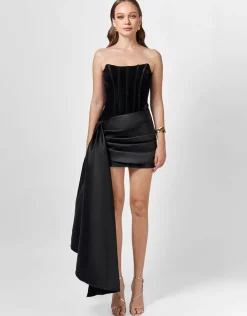 Formal / Prom Dresses | Mini Dresses<Bariano EVELYNN STRAPLESS SASH MINI BL75D10S BLACK