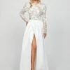 Maxi Dresses | All Dresses<Bariano EVER LONG SLEEVE FLORAL TOP B73T58 WHITE/NUDE