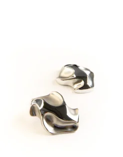 Jewellery<Bariano EVERLY WARPED CHUNKY STUD EARRINGS SILVER