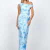 Maxi Dresses | All Dresses<Bariano FIONA ONE SHOULDER MIDAXI BL72D31L LIGHT BLUE PRINT