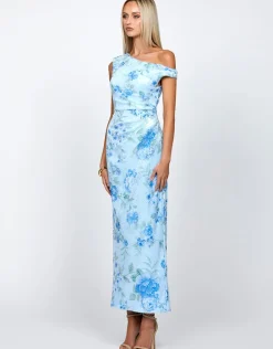 Maxi Dresses | All Dresses<Bariano FIONA ONE SHOULDER MIDAXI BL72D31L LIGHT BLUE PRINT