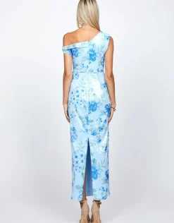 Maxi Dresses | All Dresses<Bariano FIONA ONE SHOULDER MIDAXI BL72D31L LIGHT BLUE PRINT