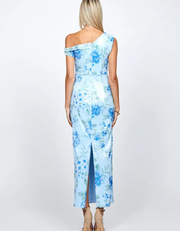 Maxi Dresses | All Dresses<Bariano FIONA ONE SHOULDER MIDAXI BL72D31L LIGHT BLUE PRINT