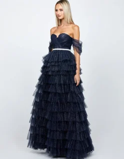 Formal / Prom Dresses | Gowns / Ballgowns<Bariano FRANCHESA OFF SHOULDER BALL GOWN B72D20L NAVY