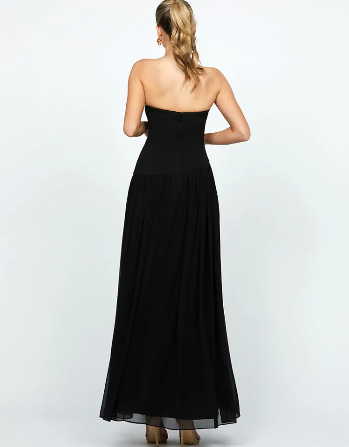 Maxi Dresses<Bariano GEORGIE STRAPLESS DRAPE MAXI BL74D09L BLACK