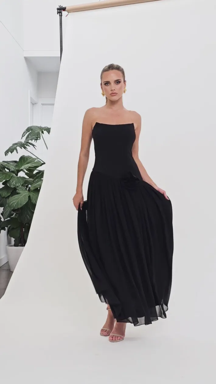 Maxi Dresses<Bariano GEORGIE STRAPLESS DRAPE MAXI BL74D09L BLACK