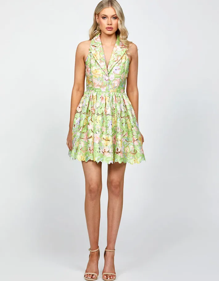 Mini Dresses | All Dresses<Bariano GINA BLAZER MINI BL73D01S GREEN MULTI