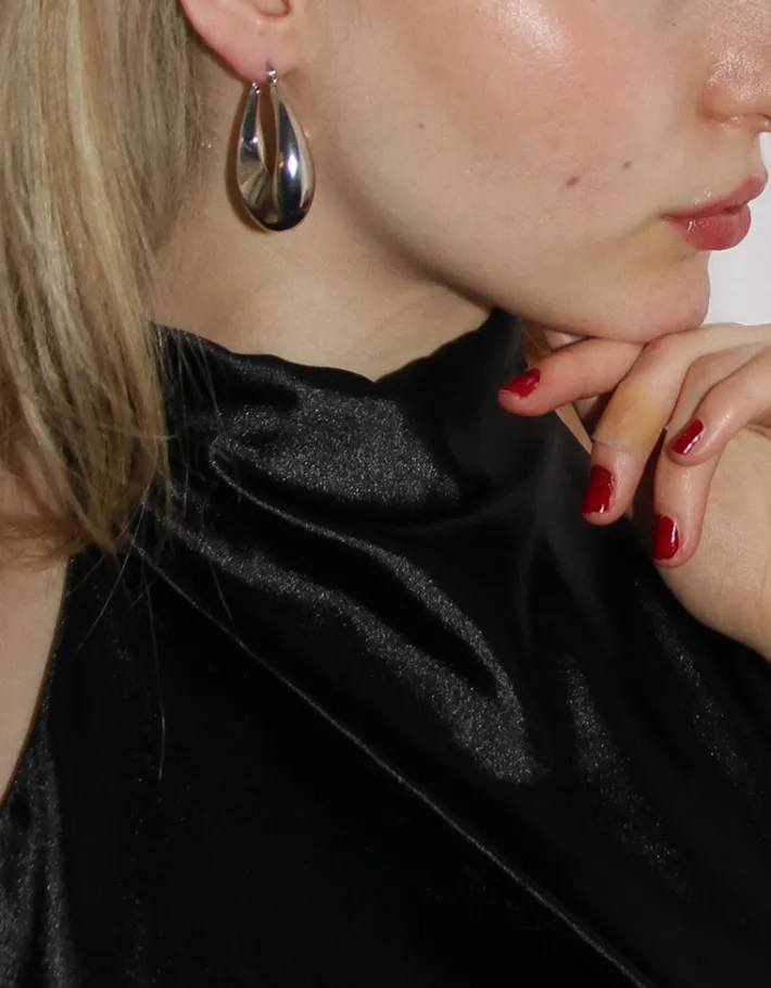 Jewellery<Bariano GINA TEARDROP HOOP EARRINGS SILVER