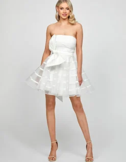 Mini Dresses | All Dresses<Bariano HALLY STRAPLESS MINI WITH BELT B73D24S WHITE
