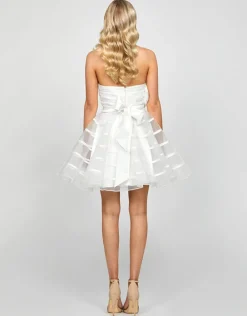 Mini Dresses | All Dresses<Bariano HALLY STRAPLESS MINI WITH BELT B73D24S WHITE