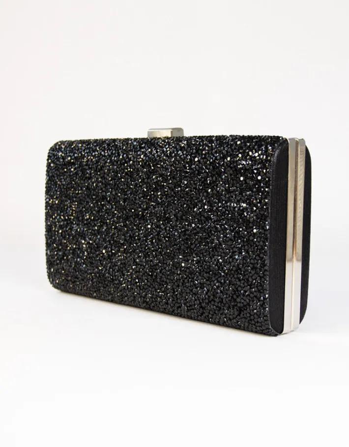 Clutches<Bariano HANNAH TEXTURED CRYSTAL CLUTCH BLACK