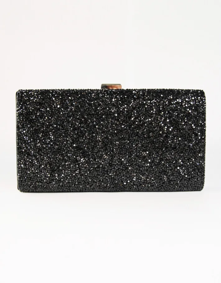 Clutches<Bariano HANNAH TEXTURED CRYSTAL CLUTCH BLACK