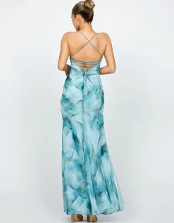 Gowns / Ballgowns | Maxi Dresses<Bariano HARLEE PLUNGING CHIFFON GOWN BL69D17L