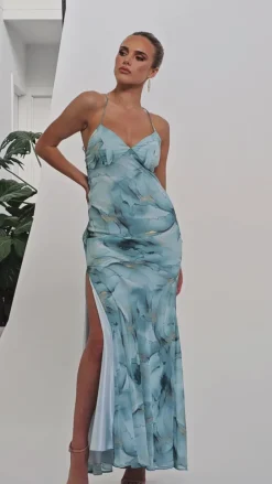 Gowns / Ballgowns | Maxi Dresses<Bariano HARLEE PLUNGING CHIFFON GOWN BL69D17L