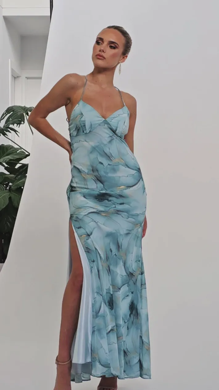 Gowns / Ballgowns | Maxi Dresses<Bariano HARLEE PLUNGING CHIFFON GOWN BL69D17L