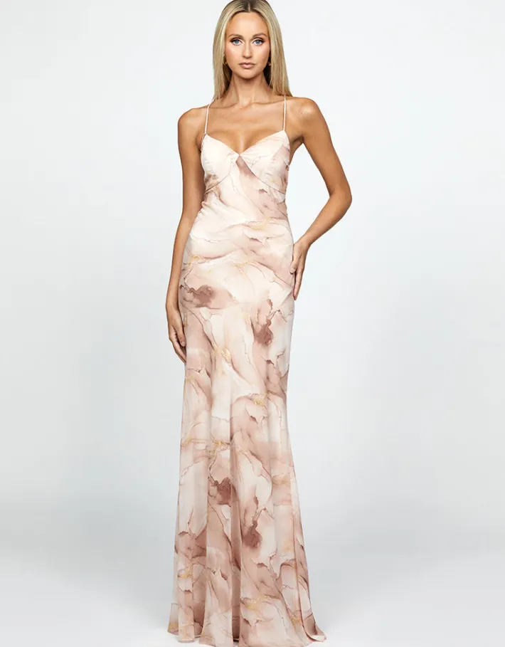 Gowns / Ballgowns | Maxi Dresses<Bariano HARLEE PLUNGING CHIFFON GOWN BL69D17L