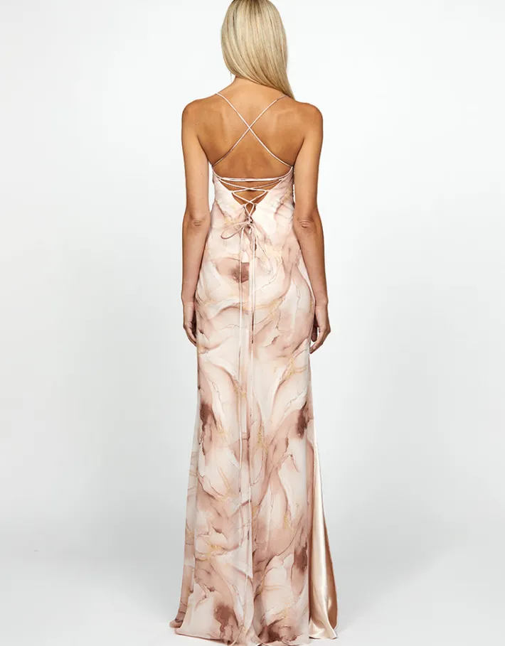 Gowns / Ballgowns | Maxi Dresses<Bariano HARLEE PLUNGING CHIFFON GOWN BL69D17L