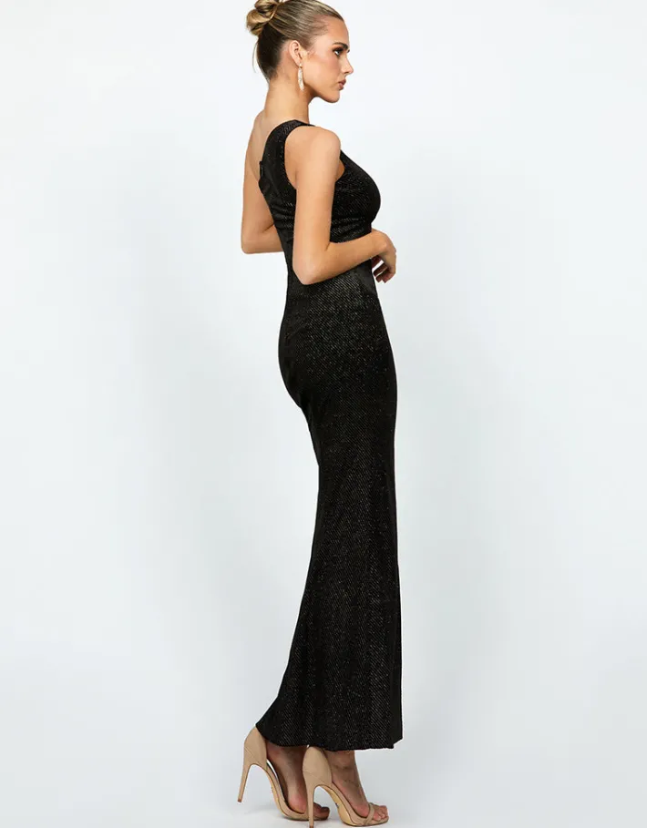 Formal / Prom Dresses | Maxi Dresses<Bariano HOLLY ONE SHOULDER SPLIT MAXI BL67D47L BLACK/GOLD
