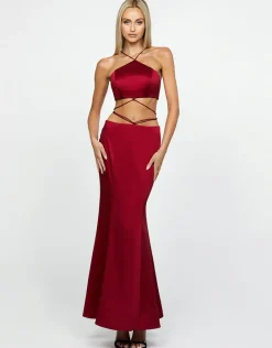 Formal / Prom Dresses | Gowns / Ballgowns<Bariano INTY TWO PIECE STRAPPY GOWN B67D29L RED