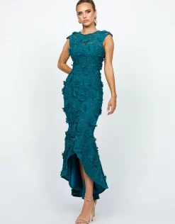 Maxi Dresses<Bariano ISABEL CAP SLEEVE MIDI BL74D06HL DEEP GREEN