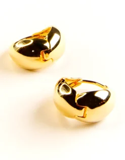 Jewellery<Bariano ISLA FULL MOON HUGGIE EARRINGS GOLD