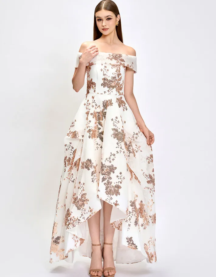Formal / Prom Dresses | Gowns / Ballgowns<Bariano JAMIE OFF SHOULDER HI LO GOWN B74D21HL
