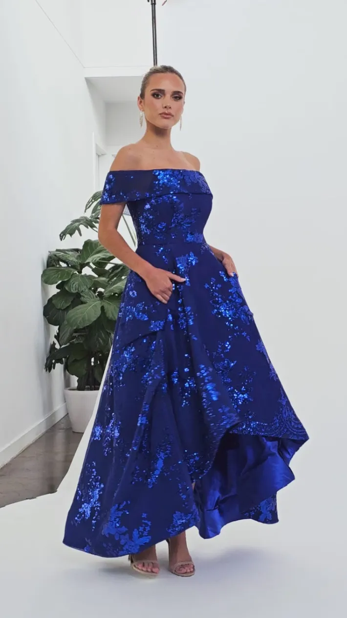 Formal / Prom Dresses | Gowns / Ballgowns<Bariano JAMIE OFF SHOULDER HI LO GOWN B74D21HL