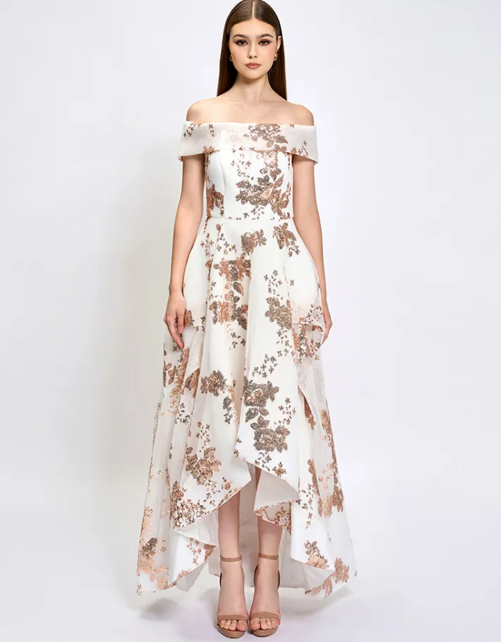 Formal / Prom Dresses | Gowns / Ballgowns<Bariano JAMIE OFF SHOULDER HI LO GOWN B74D21HL