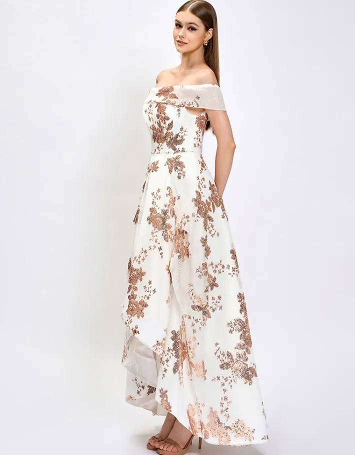 Formal / Prom Dresses | Gowns / Ballgowns<Bariano JAMIE OFF SHOULDER HI LO GOWN B74D21HL
