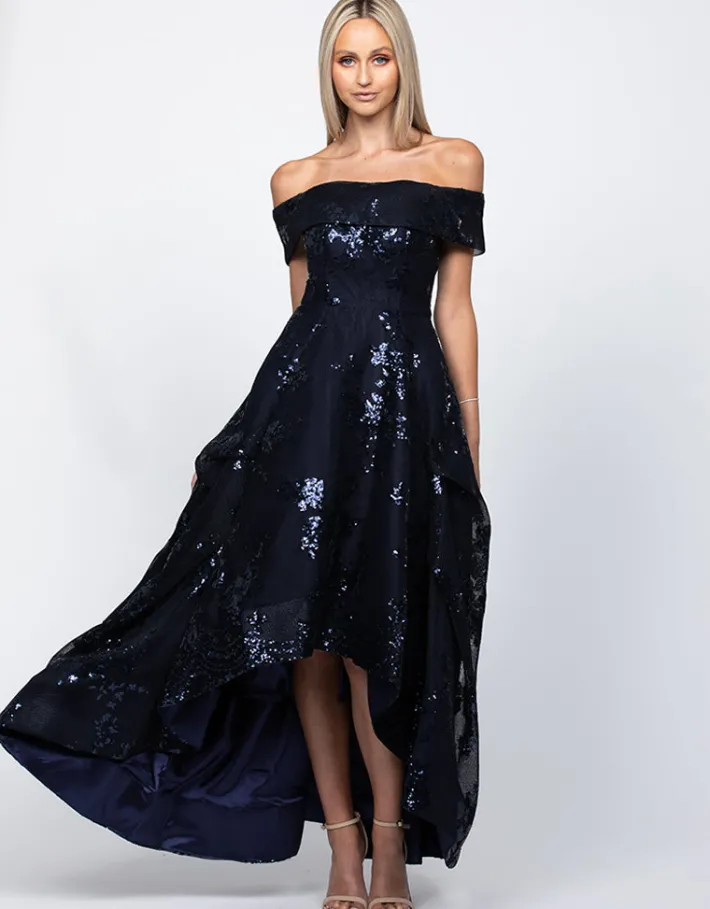 Gowns / Ballgowns<Bariano JESSIE OFF SHOULDER MESH BALL GOWN B33D41HL