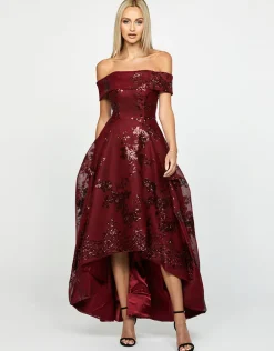 Gowns / Ballgowns<Bariano JESSIE OFF SHOULDER MESH BALL GOWN B33D41HL