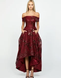 Gowns / Ballgowns<Bariano JESSIE OFF SHOULDER MESH BALL GOWN B33D41HL