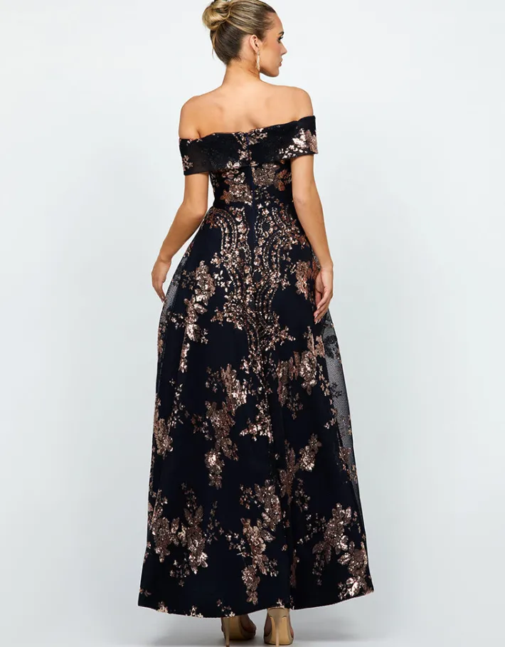 Gowns / Ballgowns<Bariano JESSIE OFF SHOULDER MESH BALL GOWN B33D41HL