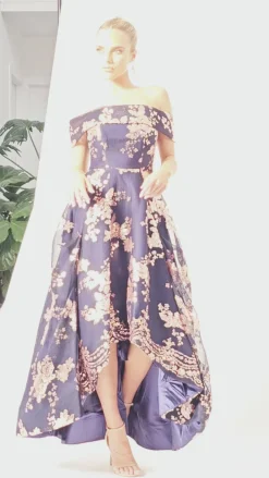 Gowns / Ballgowns<Bariano JESSIE OFF SHOULDER MESH BALL GOWN B33D41HL