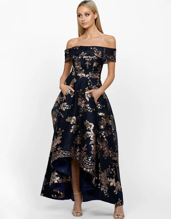 Gowns / Ballgowns<Bariano JESSIE OFF SHOULDER MESH BALL GOWN B33D41HL