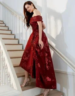 Gowns / Ballgowns<Bariano JESSIE OFF SHOULDER MESH BALL GOWN B33D41HL