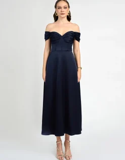 Midi Dresses | All Dresses<Bariano JOSIE OFF SHOULDER A LINE MIDAXI BL70D08S NAVY