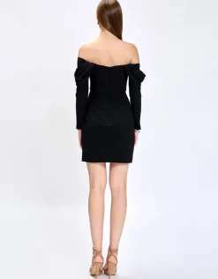Formal / Prom Dresses | Mini Dresses<Bariano JUSTINE OFF SHOULDER MINI BL75D20S BLACK