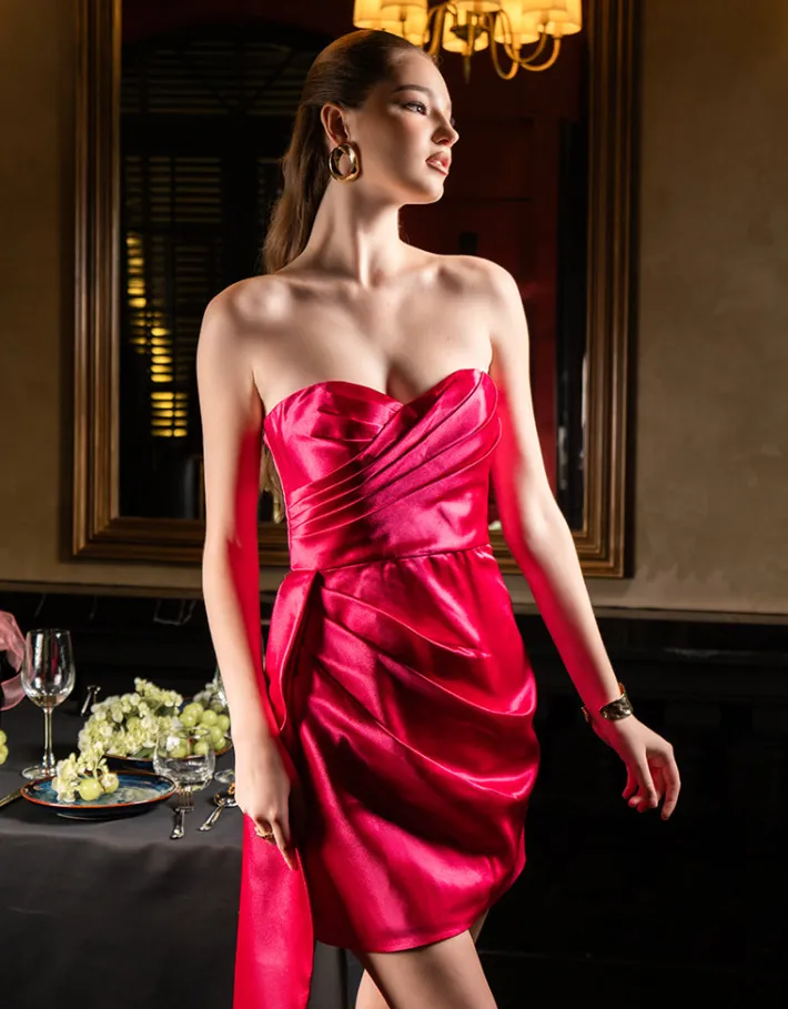 Mini Dresses | All Dresses<Bariano KAISELY STRAPLESS SASH MINI B71D55S