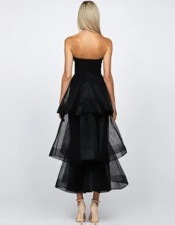 Midi Dresses | All Dresses<Bariano KASCADE TIERED RUFFLE MIDAXI B68D07L BLACK